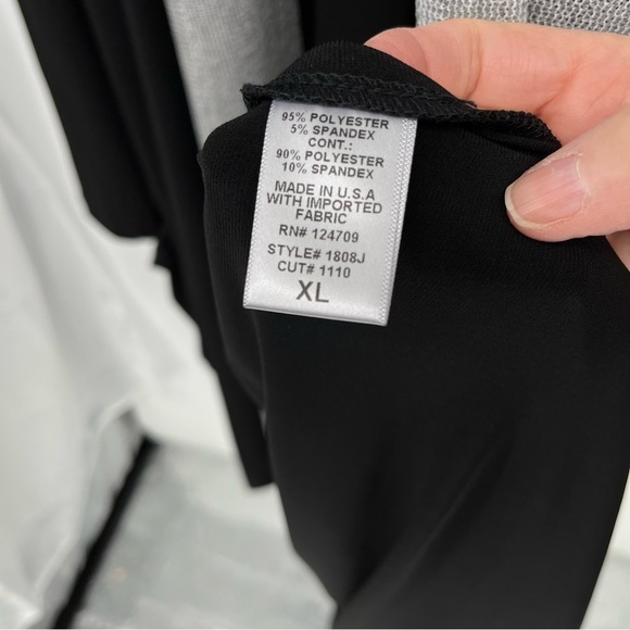 IC By Connie K Womens Jacket Cardigan Size XL Flowy Lagenlook Layered Knit Black - Picture 12 of 13